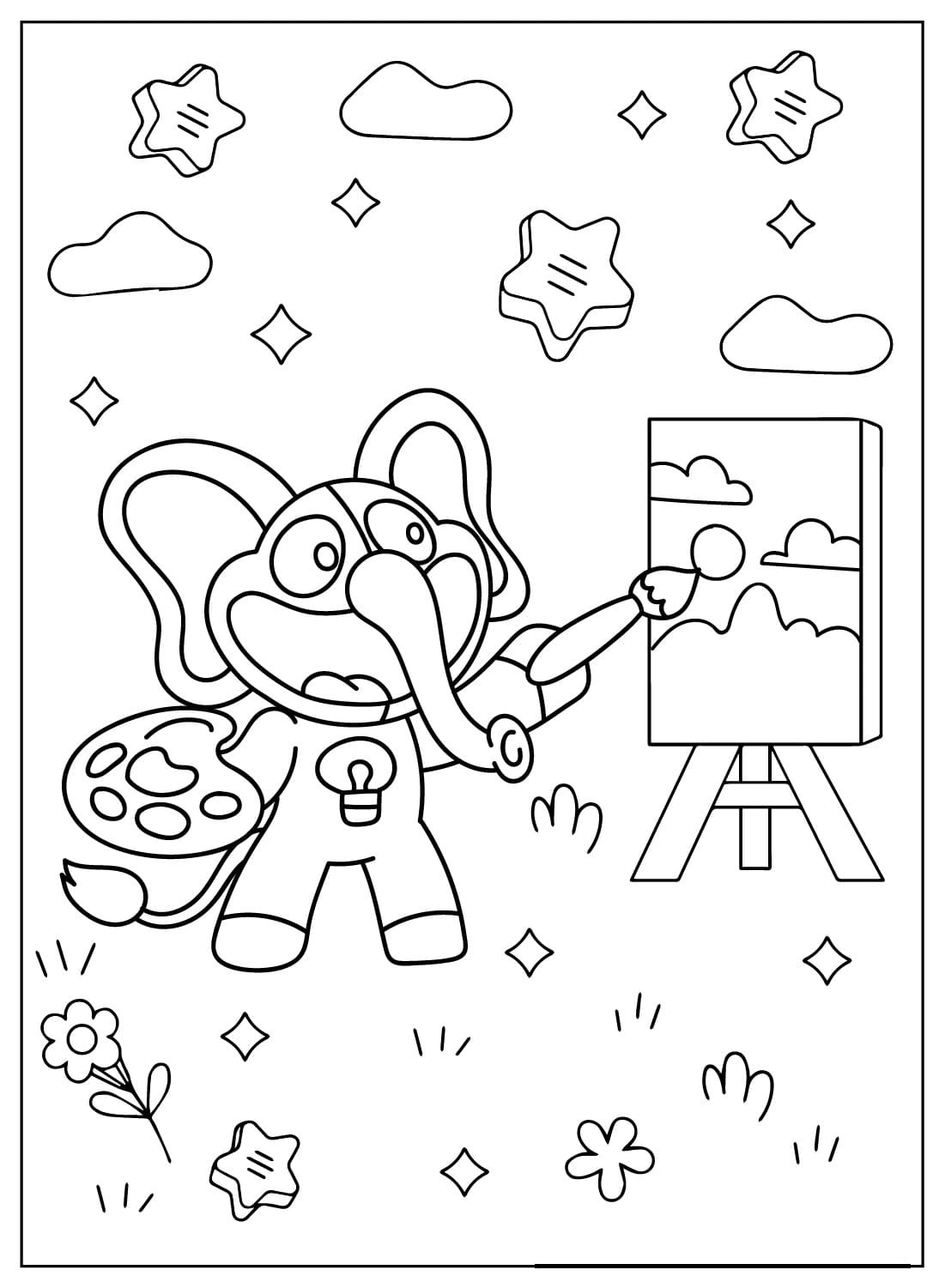 coloriage Bubba Bubbaphant et decoupage a imprimer gratuit