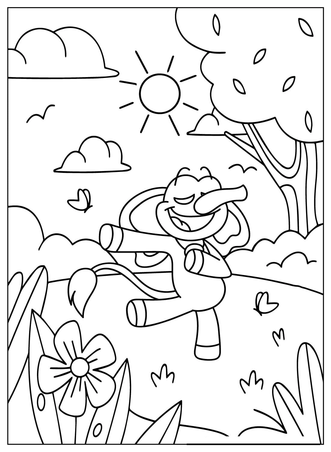 coloriage Bubba Bubbaphant à imprimer pour enfant de 2 ans