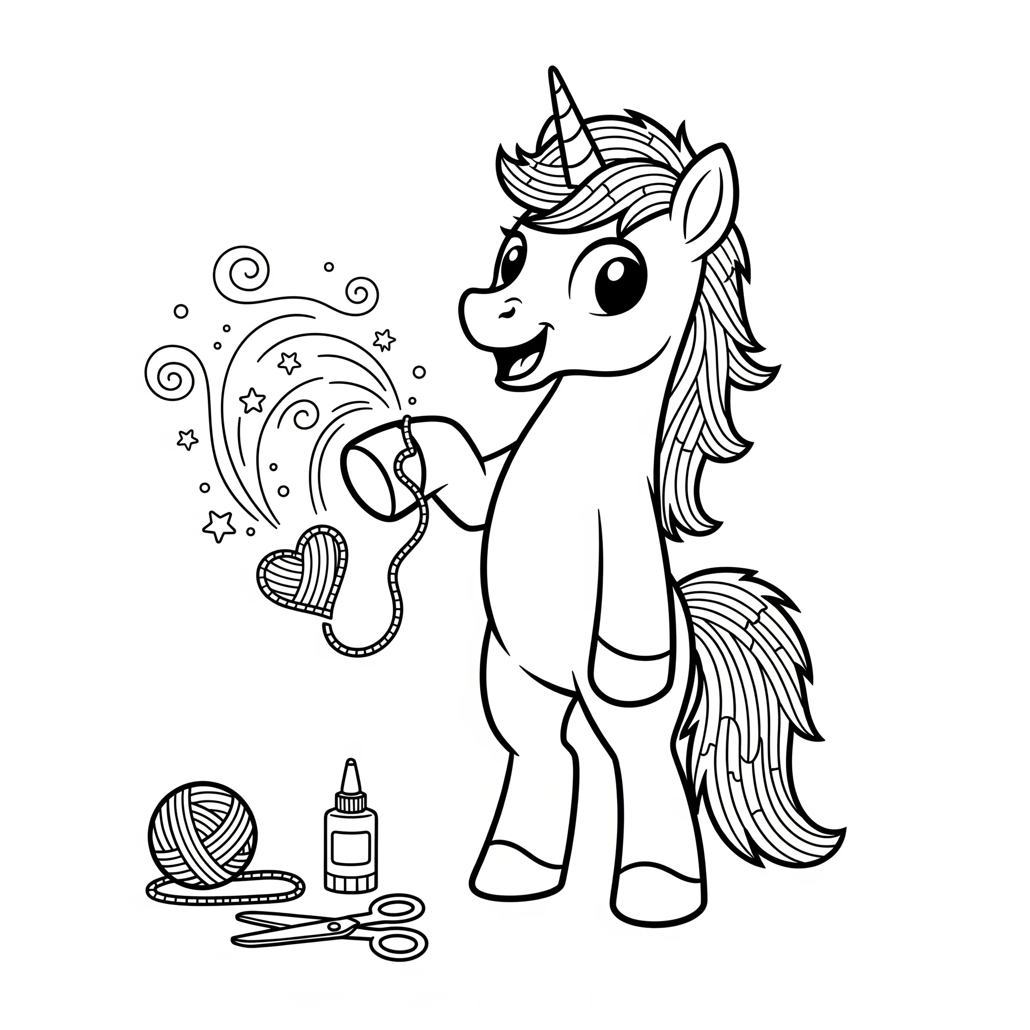 coloriage CraftyCorn Faisant de la Magie d’Artisanat educatif pour enfant