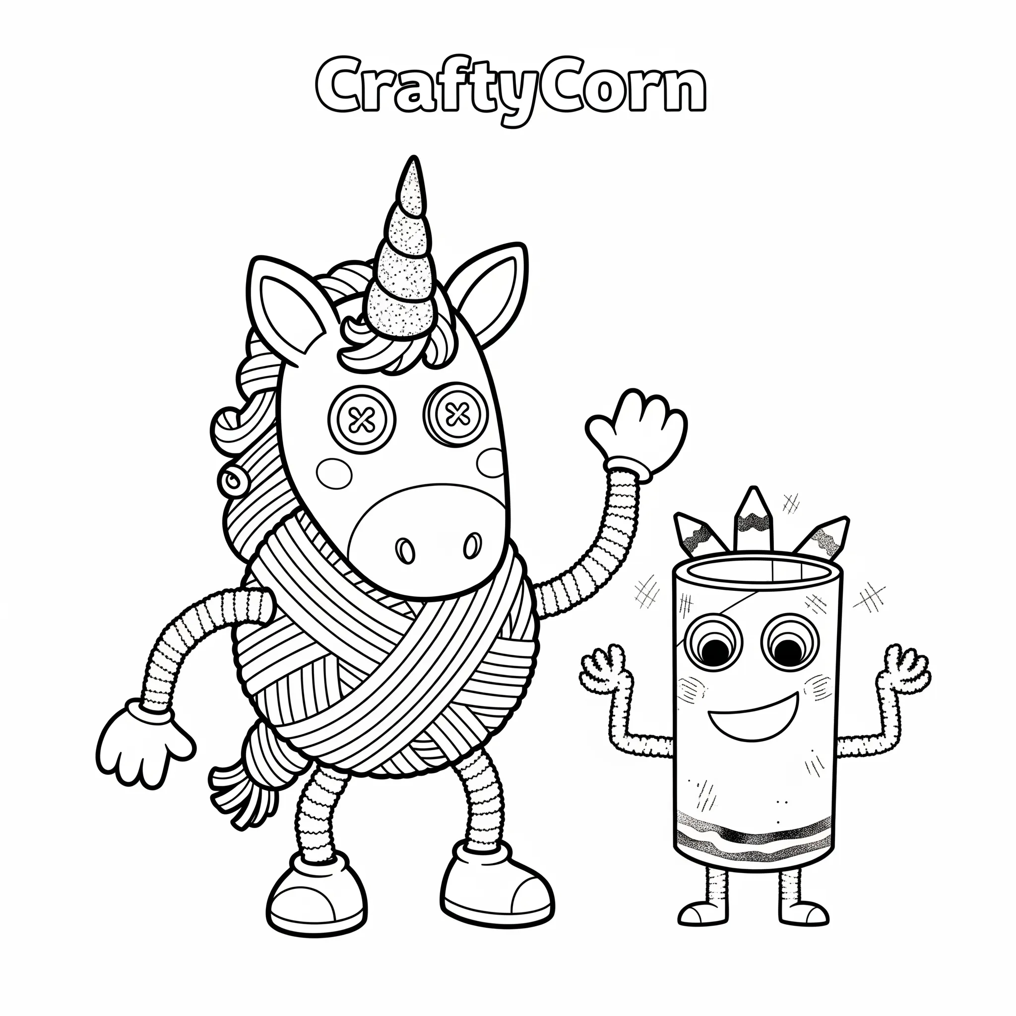 coloriage CraftyCorn et une Création Simple à imprimer pour enfant de 8 ans