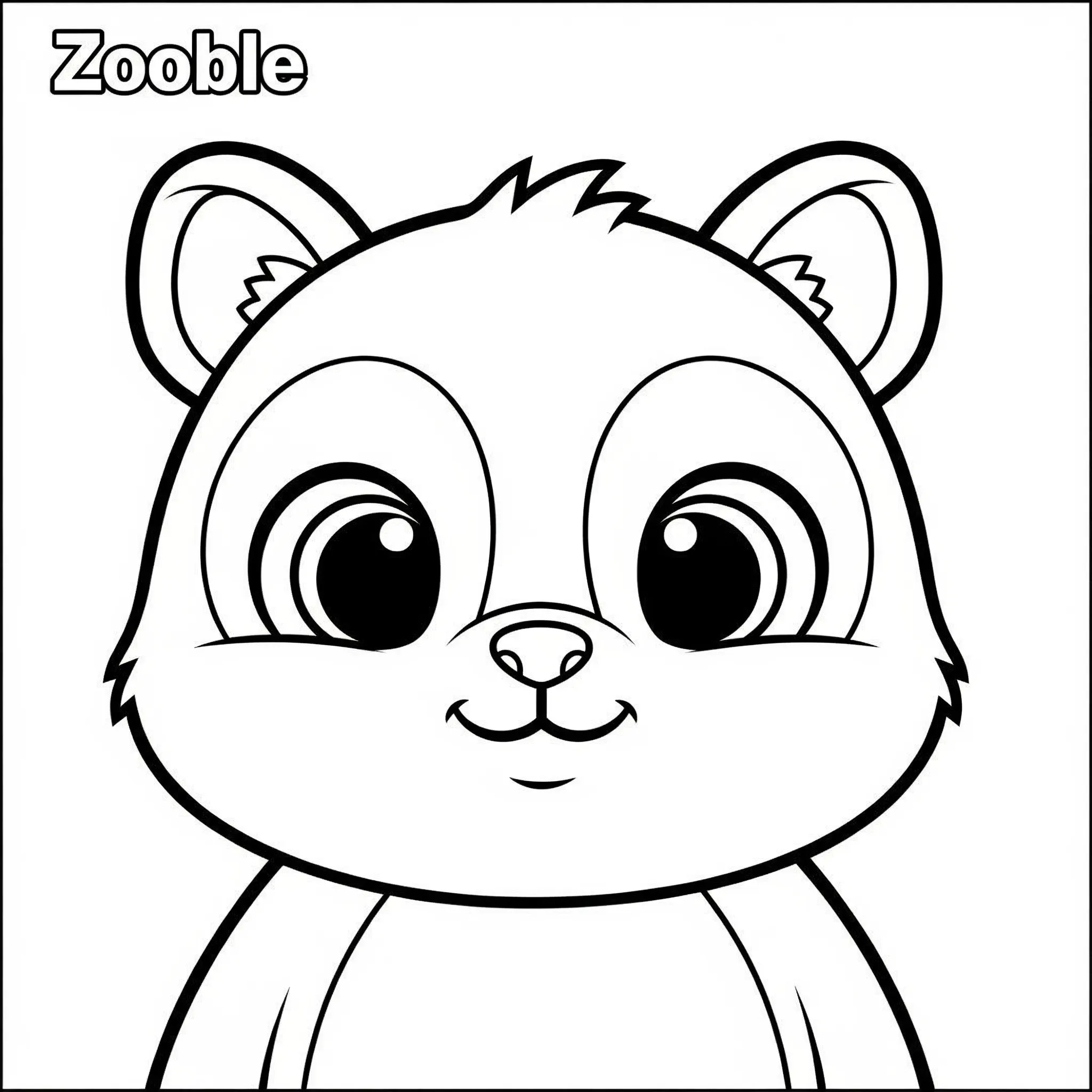 coloriage Gros Plan sur un Zooble Amical a dessiner et imprimer