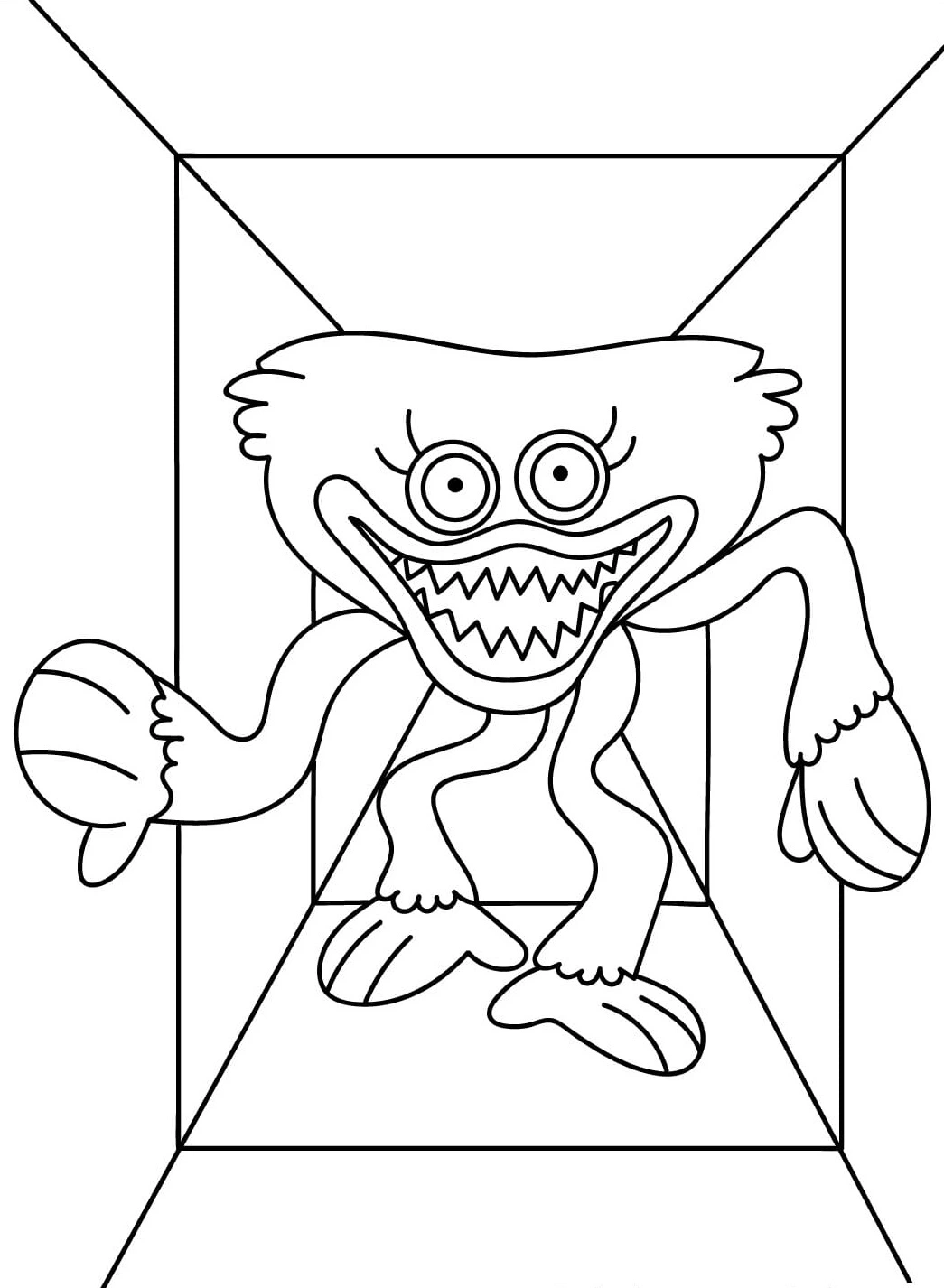 coloriage Huggy Wuggy à imprimer pour enfant de 4 ans