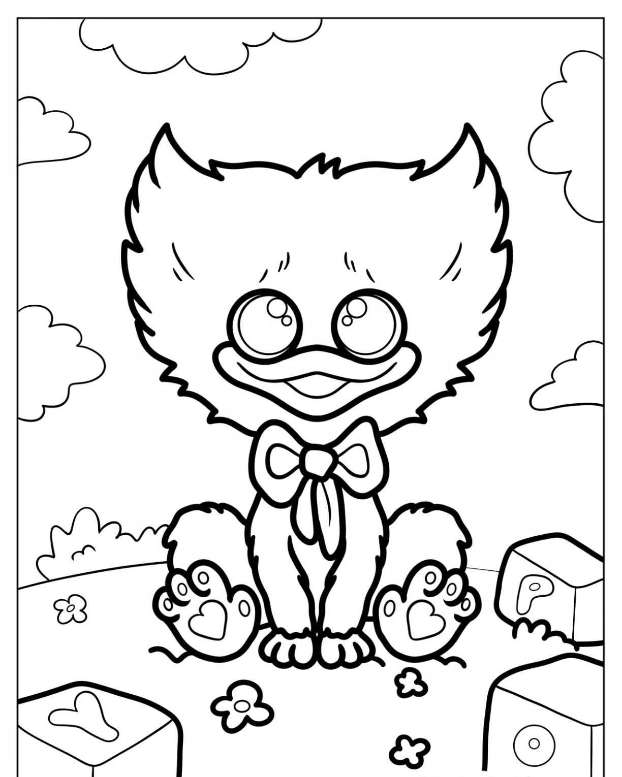 image pour coloriage Huggy Wuggy enfant