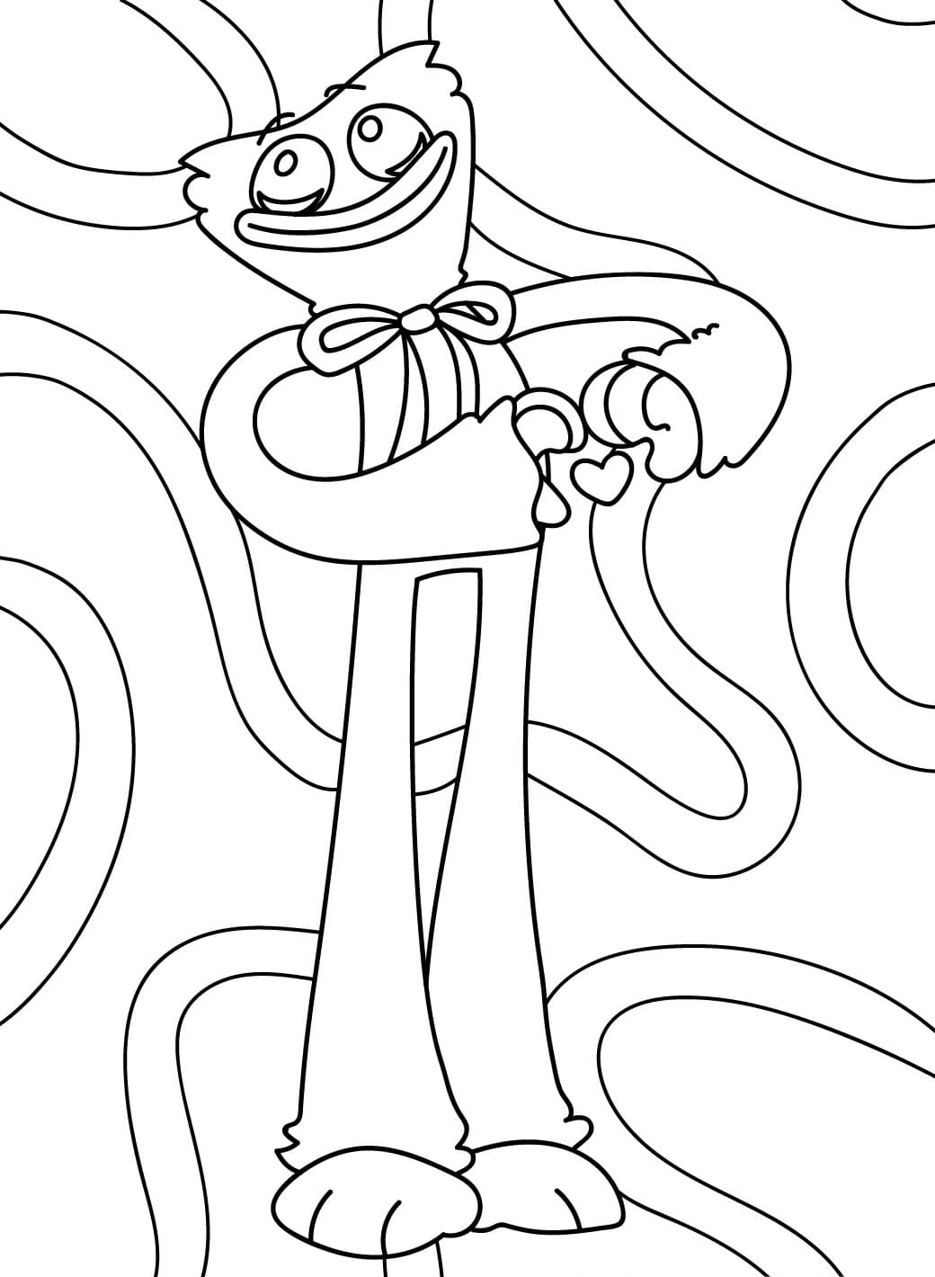 coloriage Huggy Wuggy pour enfant de 6 ans