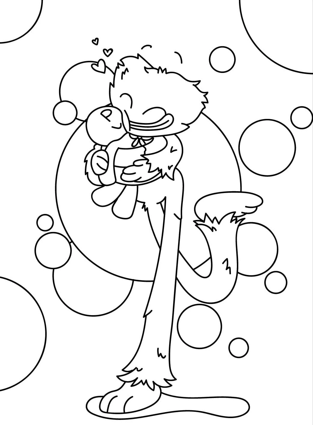 coloriage Huggy Wuggy à imprimer gratuitement pdf