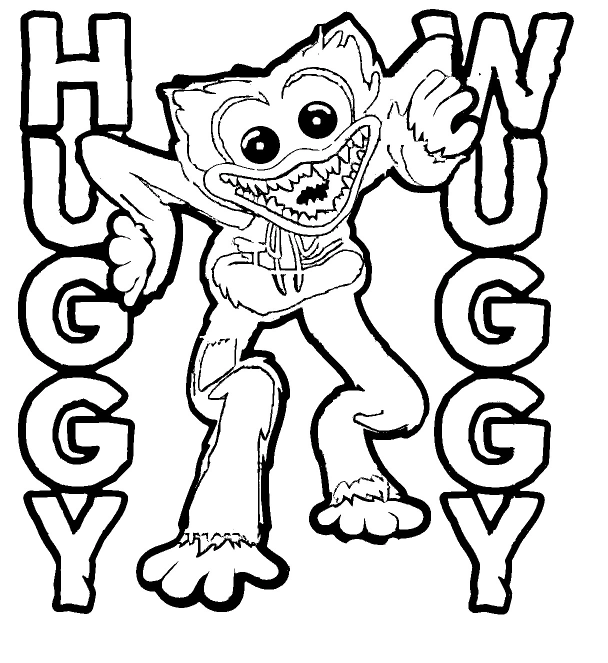 a imprimer coloriage Huggy Wuggy gratuit