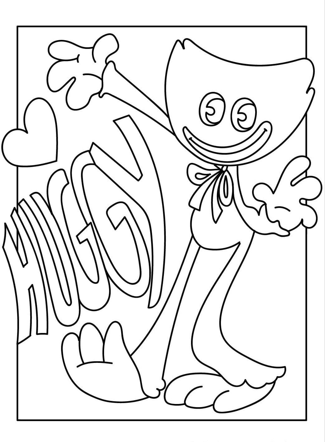 coloriage Huggy Wuggy à imprimer pour enfant de 7 ans 2