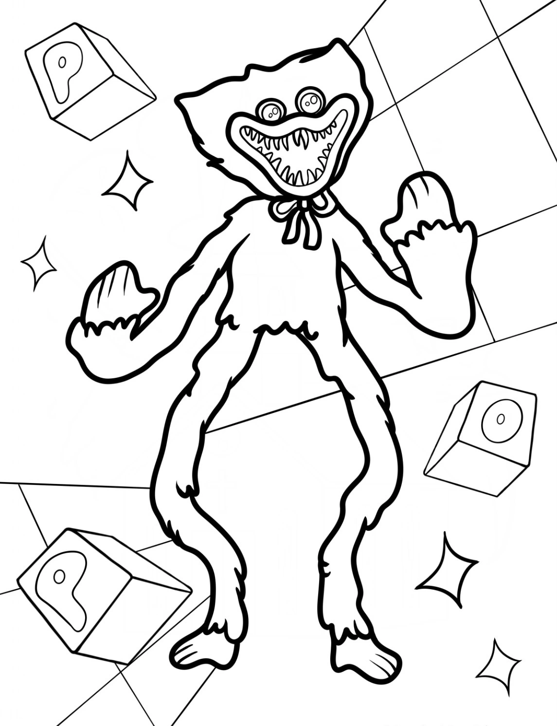 coloriage Huggy Wuggy gratuit