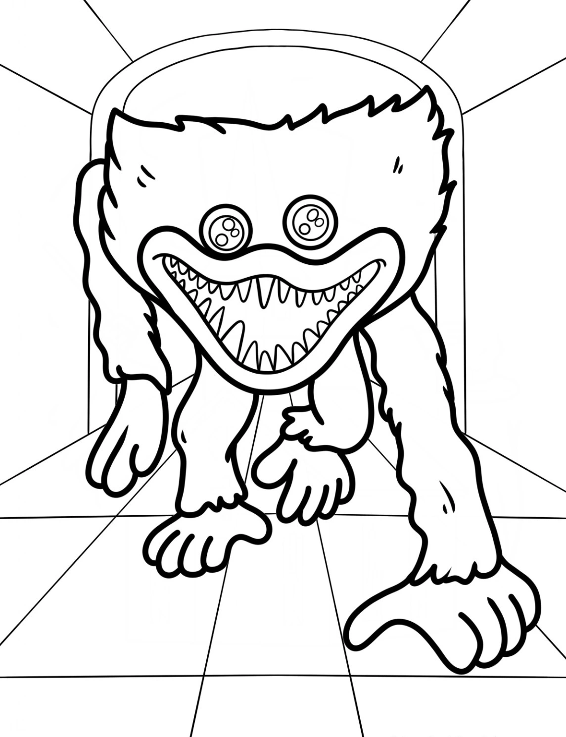 coloriage Huggy Wuggy à imprimer pour enfant de 8 ans