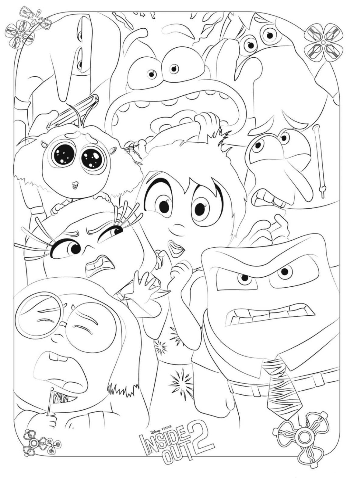 coloriage Inside Out 2 à imprimer pour enfant de 6 ans