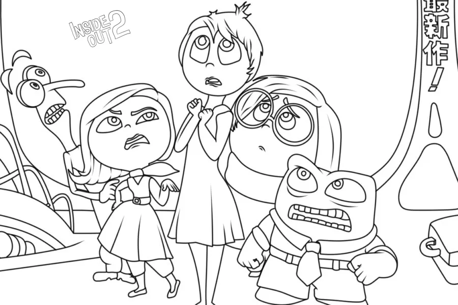 coloriage Inside Out 2 pour enfant de 10 ans