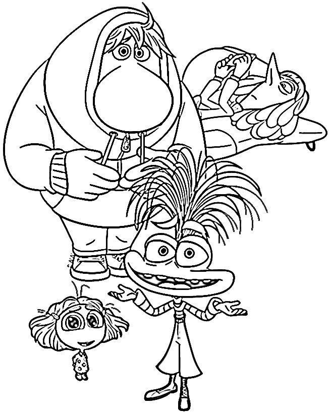 coloriage Inside out 2 à imprimer gratuit