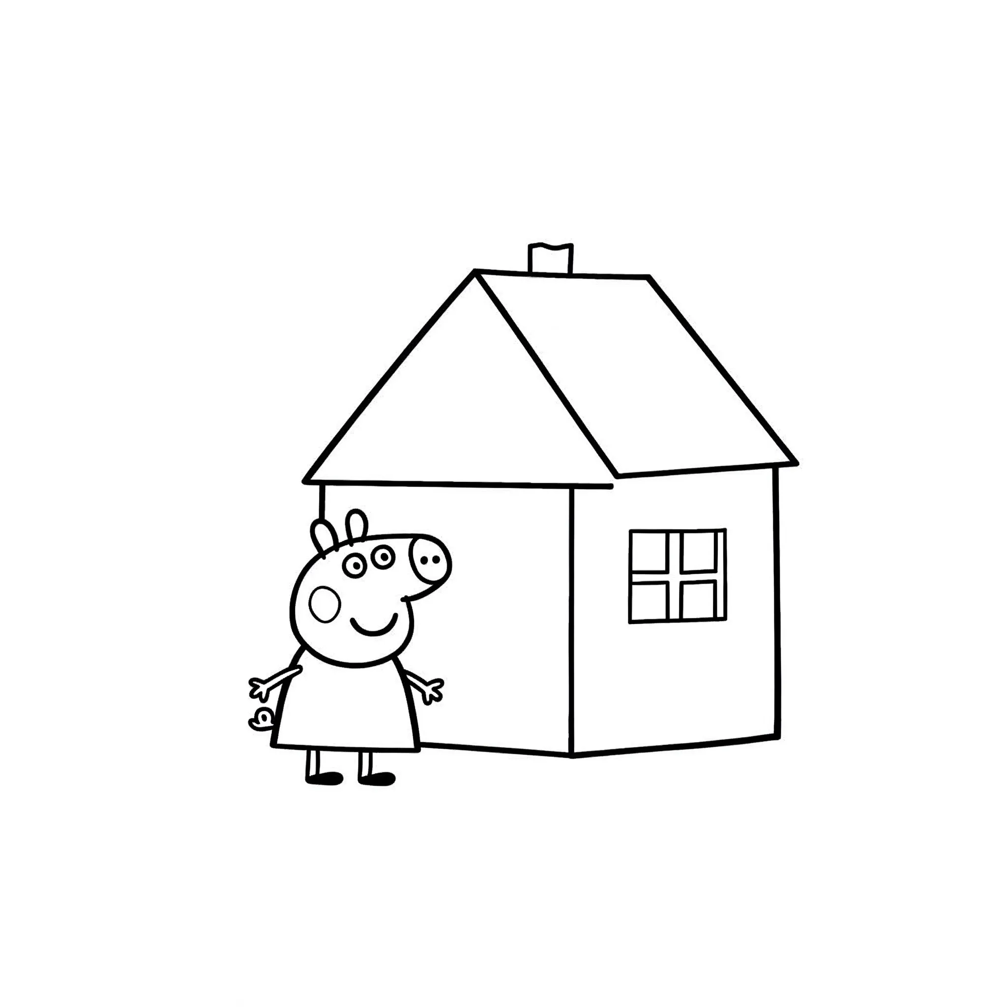 coloriage La maison de Peppa pour enfant de à imprimer