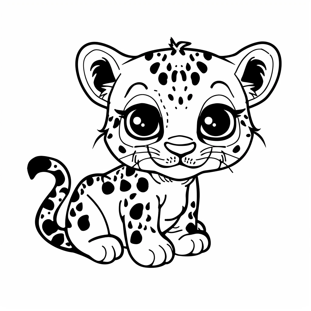 coloriage Leopard pour primaire