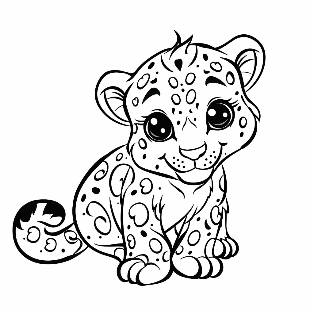 coloriage Leopard et decoupage