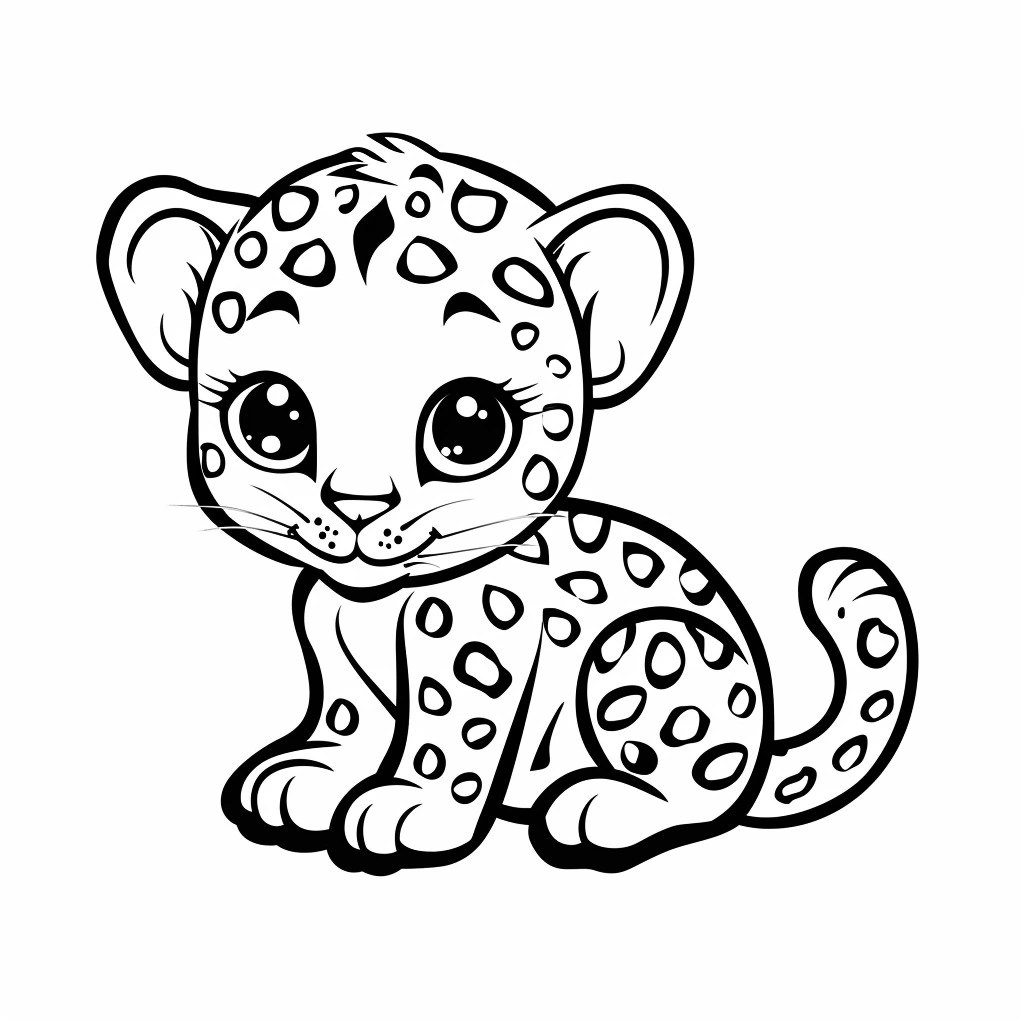 coloriage Leopard de pour enfants