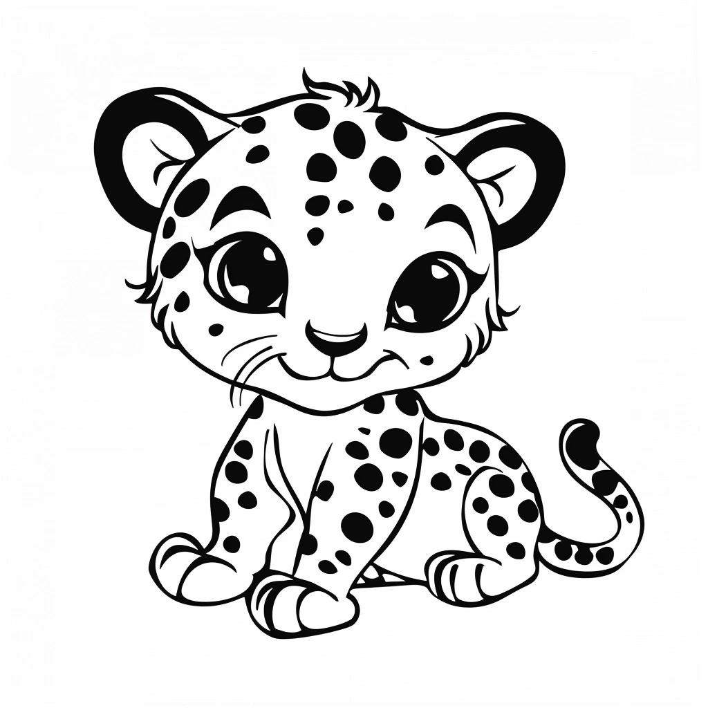 coloriage Leopard pour enfant de 6 ans