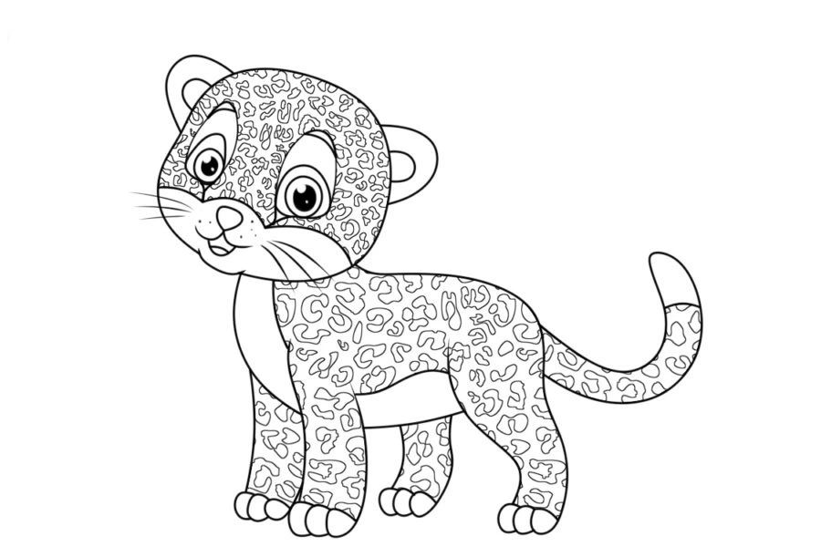 coloriage Leopard pour enfants à télécharger