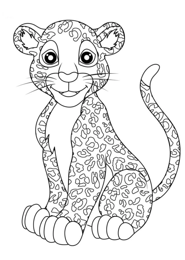 coloriage Leopard a telecharger