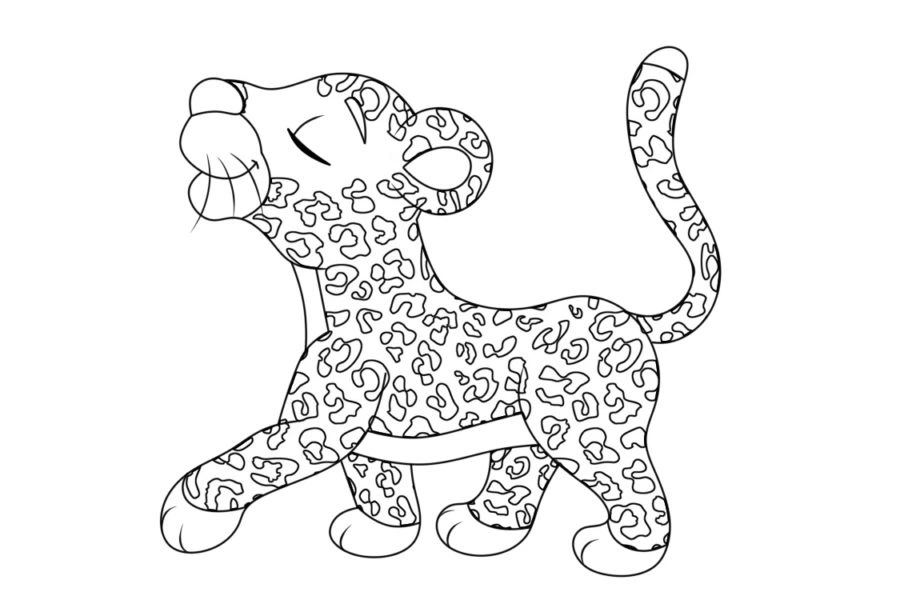 coloriage Leopard gratuit a imprimer