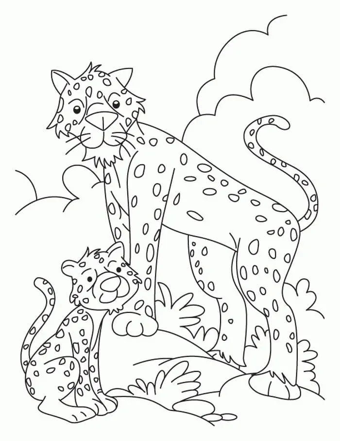 coloriage Leopard pour enfant