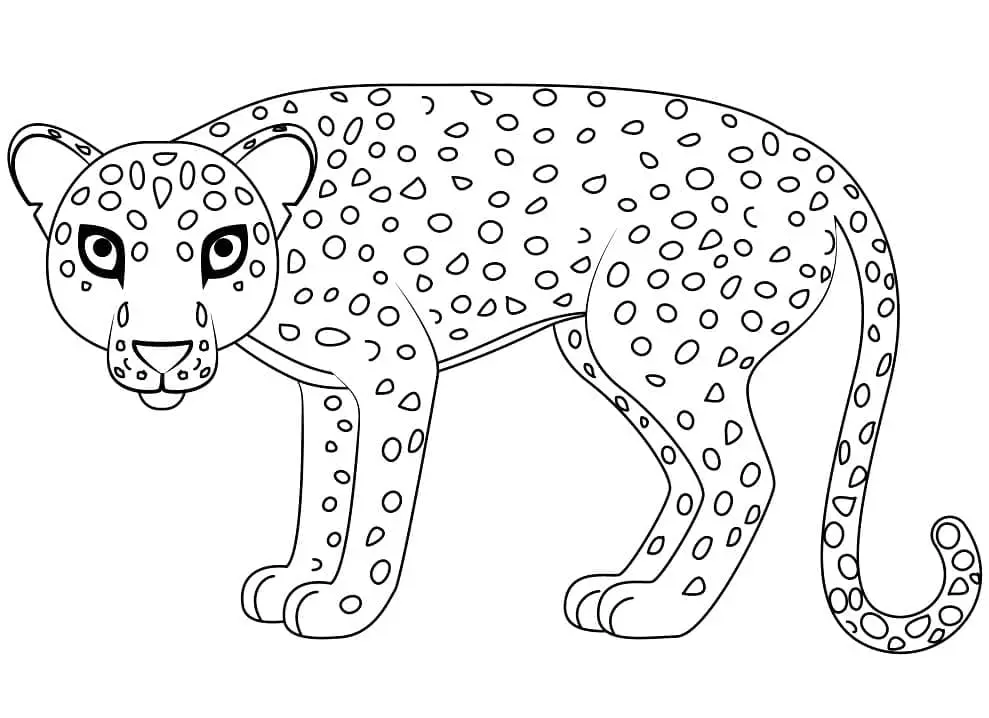 coloriage Leopard à imprimer pour enfant de 7 ans