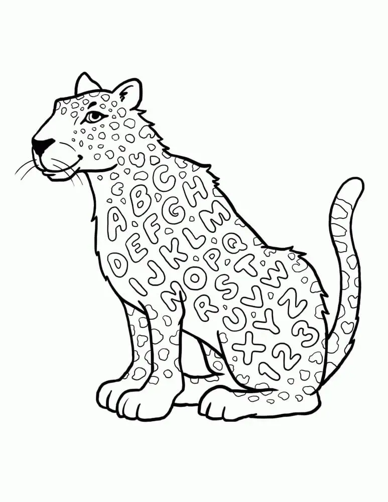 coloriage Leopard pour enfants a imprimer