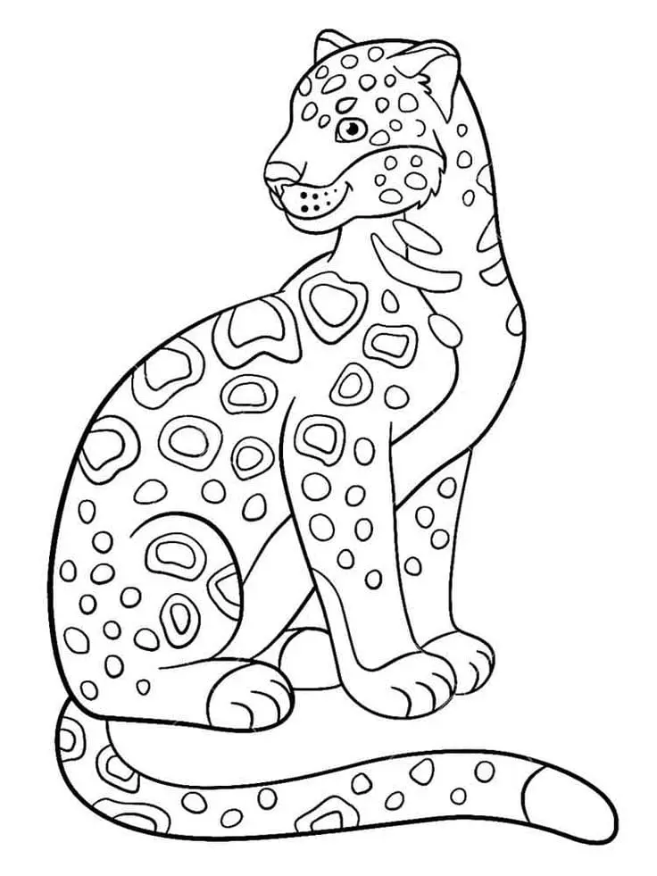 coloriage Leopard d'enfant a imprimer 1