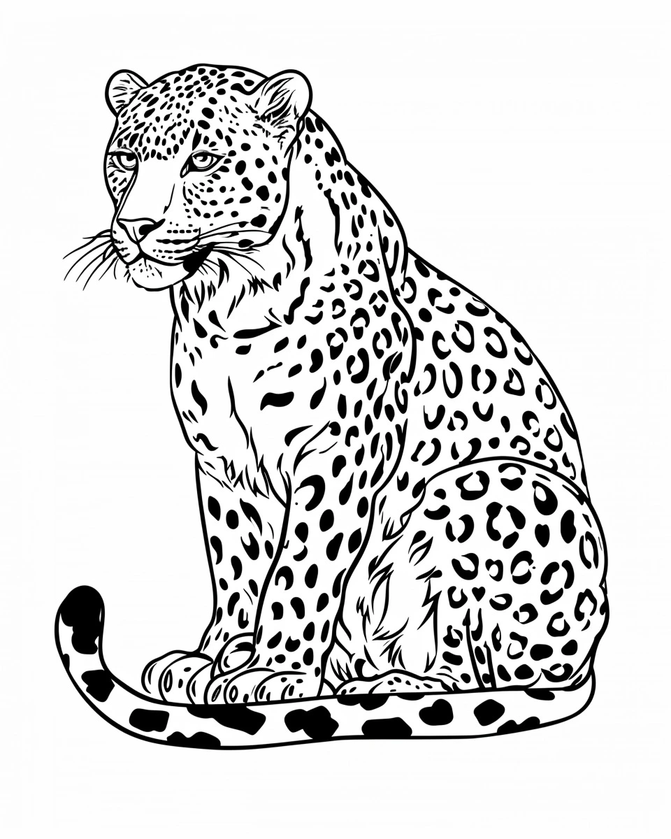 coloriage Leopard a imprimer gratuit