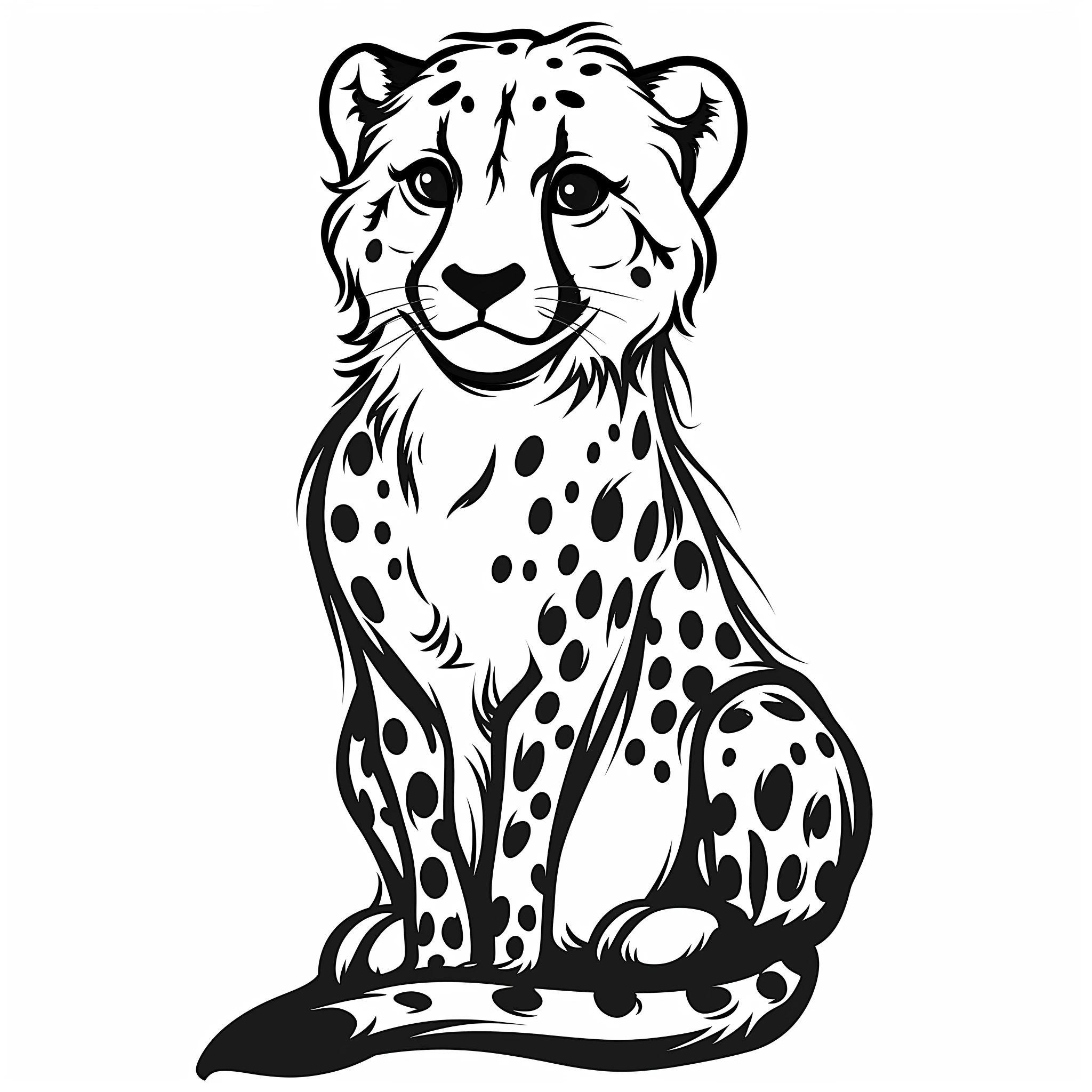 coloriage Leopard d'enfant a imprimer