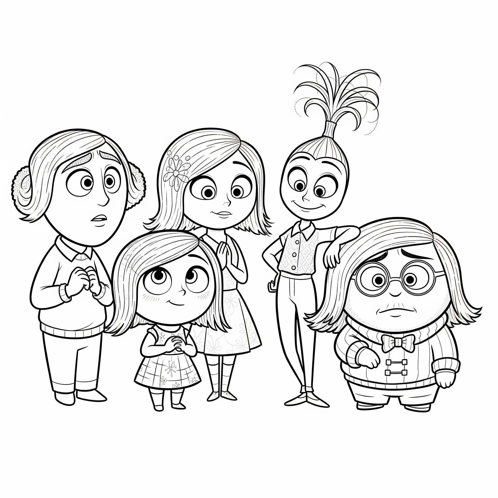 coloriage Les nouvelles émotions en groupe educatif pour enfant