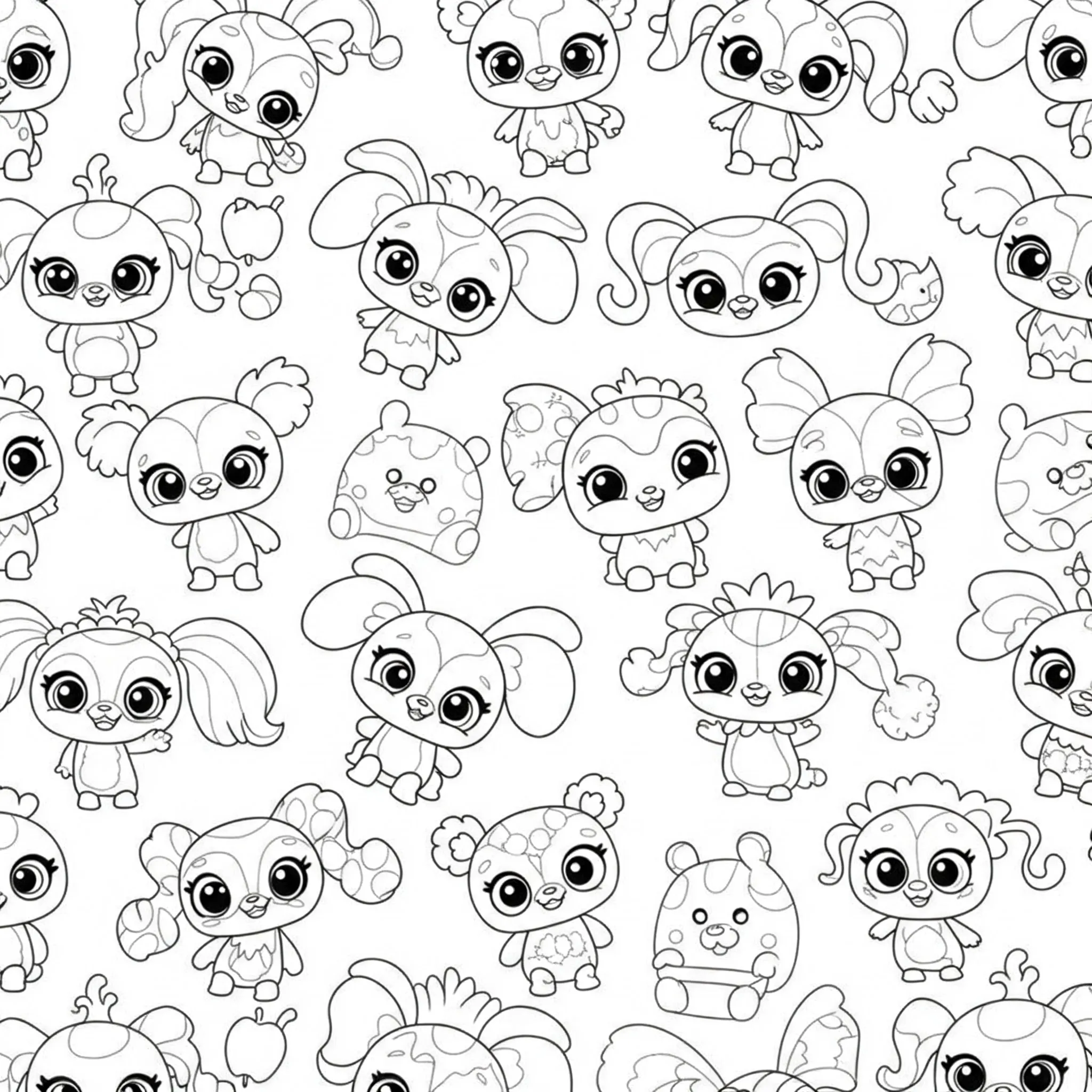 coloriage Motif de Zoobles à imprimer pour enfant de 3 ans