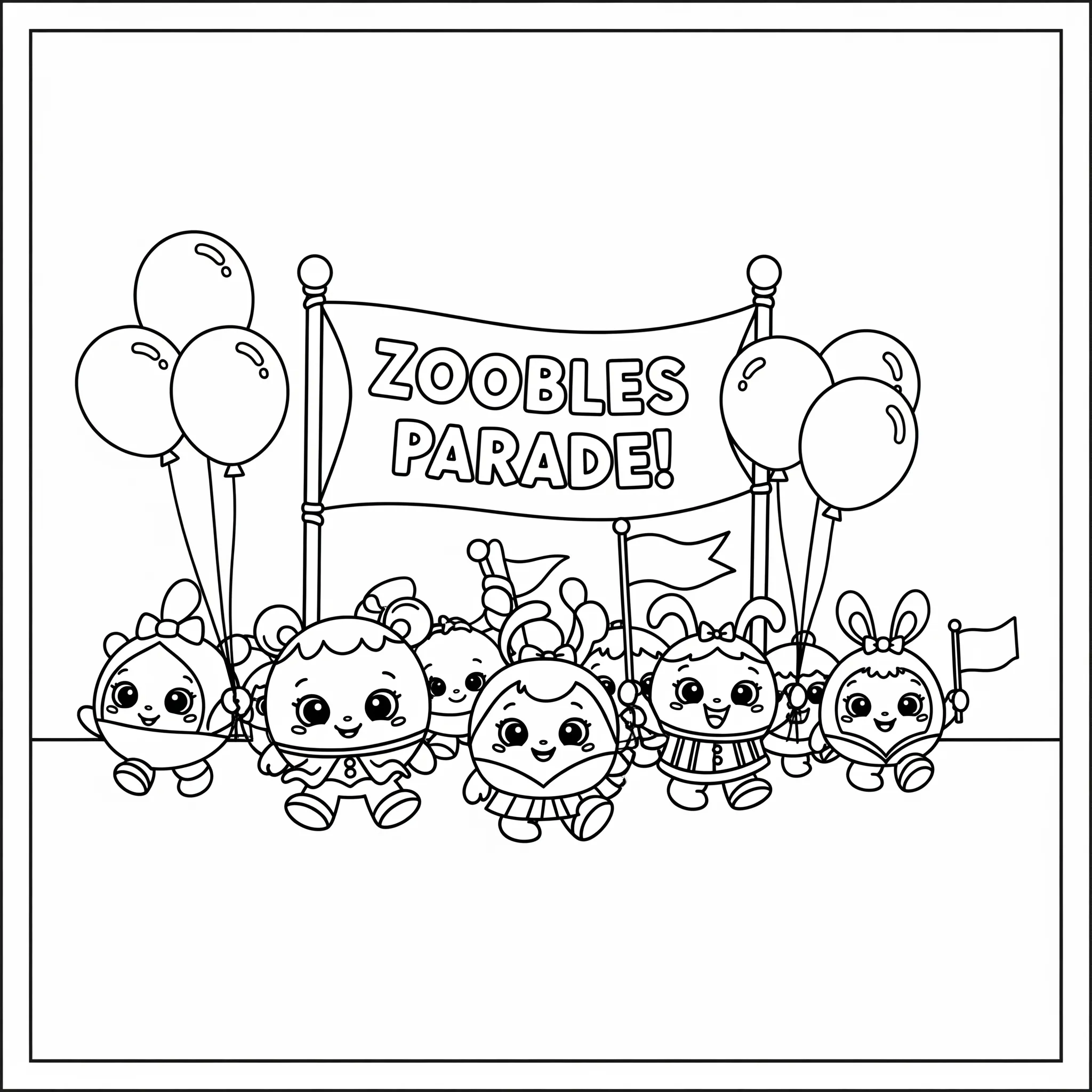coloriage Parade de Zoobles à imprimer gratuitement pdf
