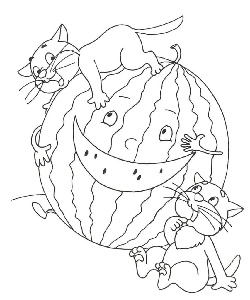 coloriage Pastèque pour enfant de 3 ans 1