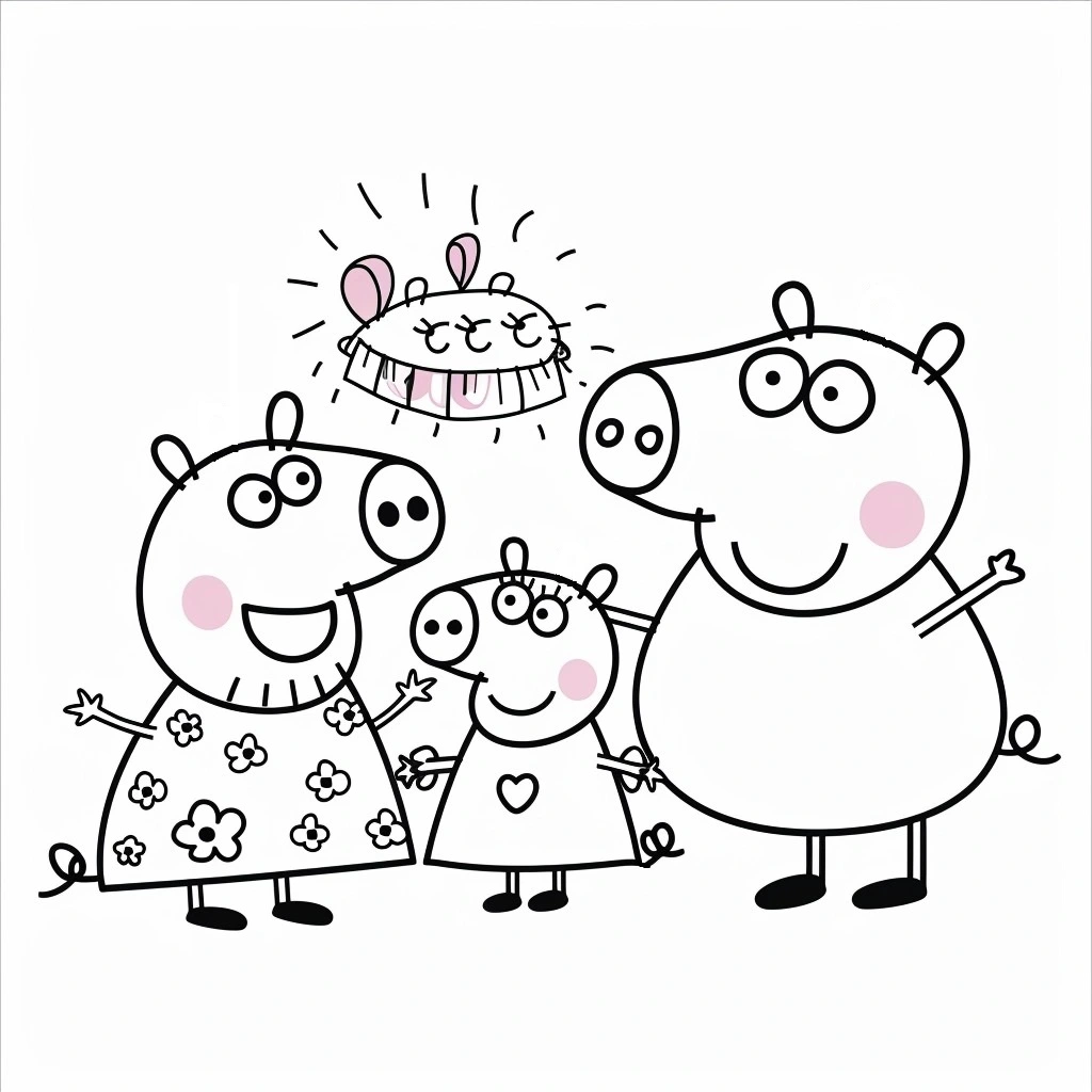 coloriage Peppa Pig à imprimer pour enfant de 6 ans