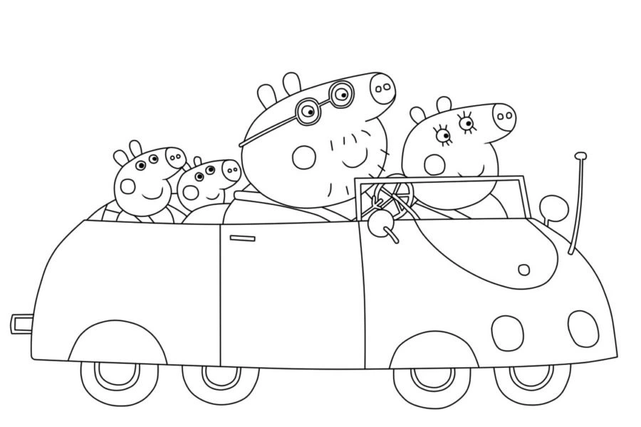 coloriage Peppa Pig à imprimer pour enfant de 3 ans 1