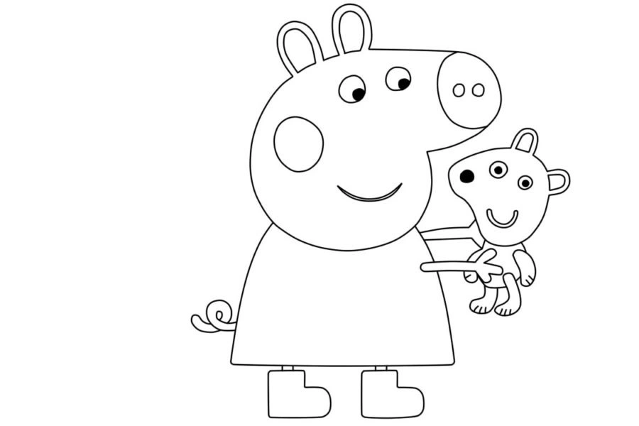 coloriage Peppa Pig pour enfant de 6 ans