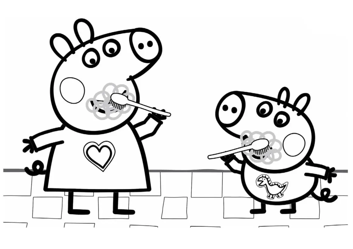 coloriage Peppa Pig et découpage à imprimer