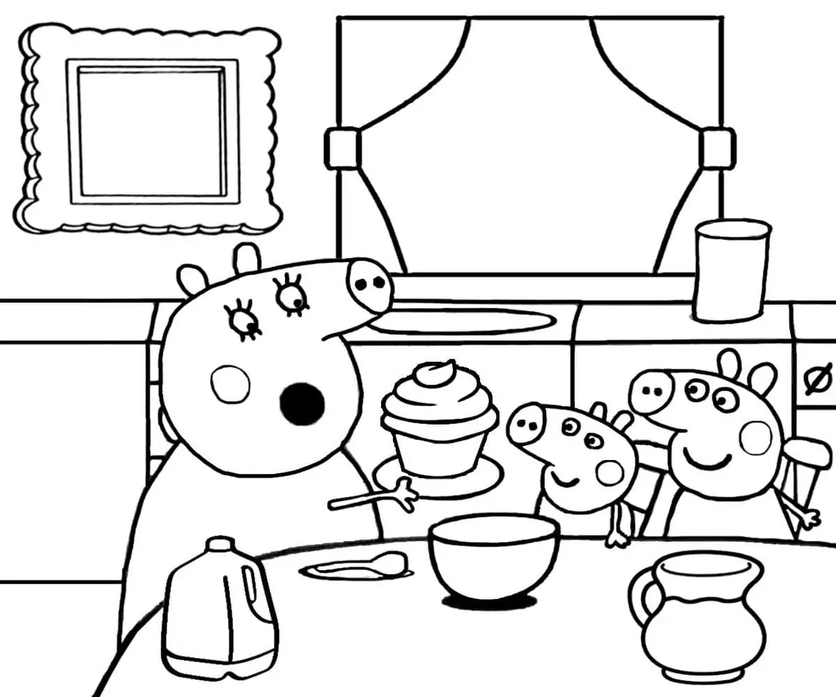 coloriage Peppa Pig pour enfants à imprimer 1