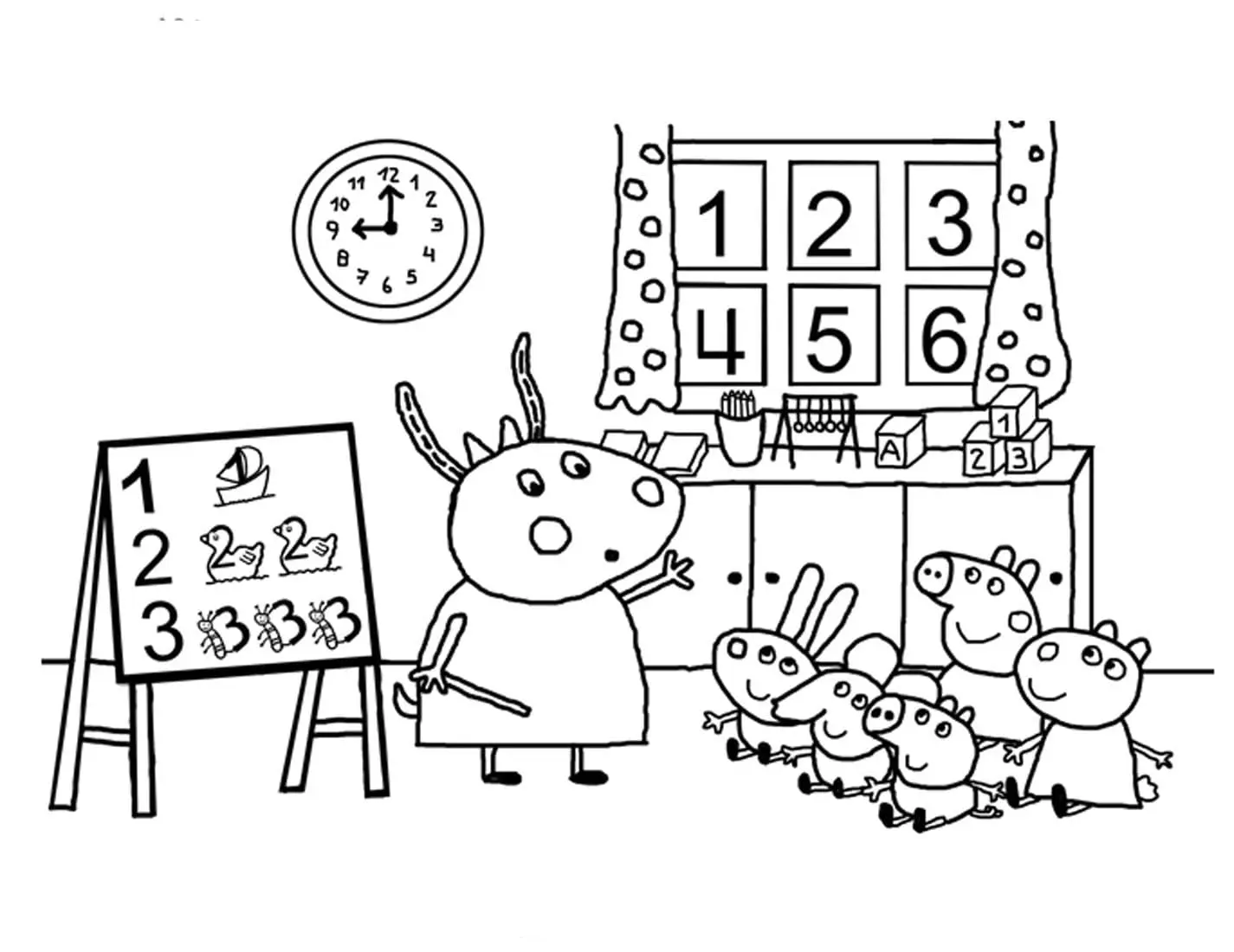 coloriage Peppa Pig educatif pour enfant