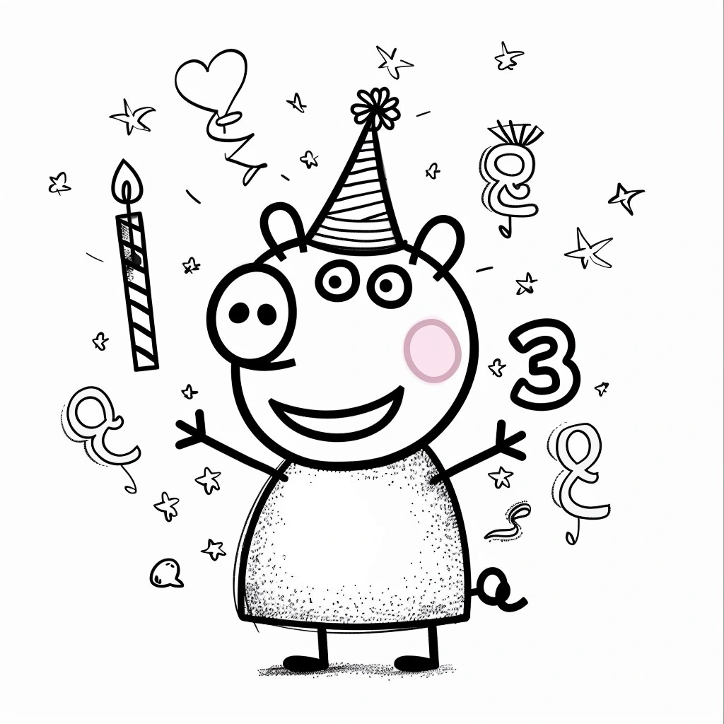 image de coloriage Peppa Pig pour enfant