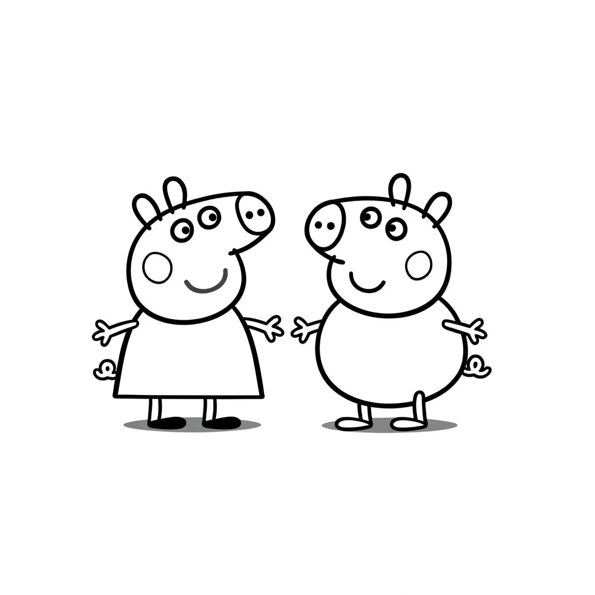 coloriage Peppa et Suzy brebis à imprimer kawaii
