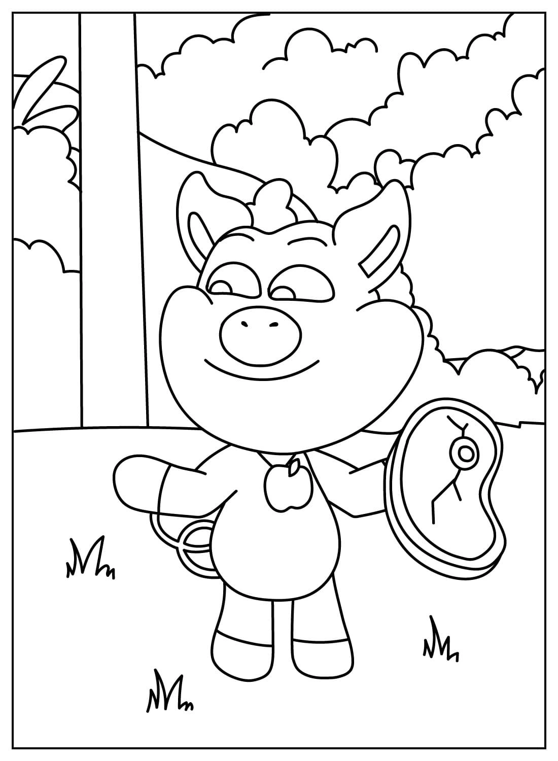 coloriage PickyPiggy à imprimer a4