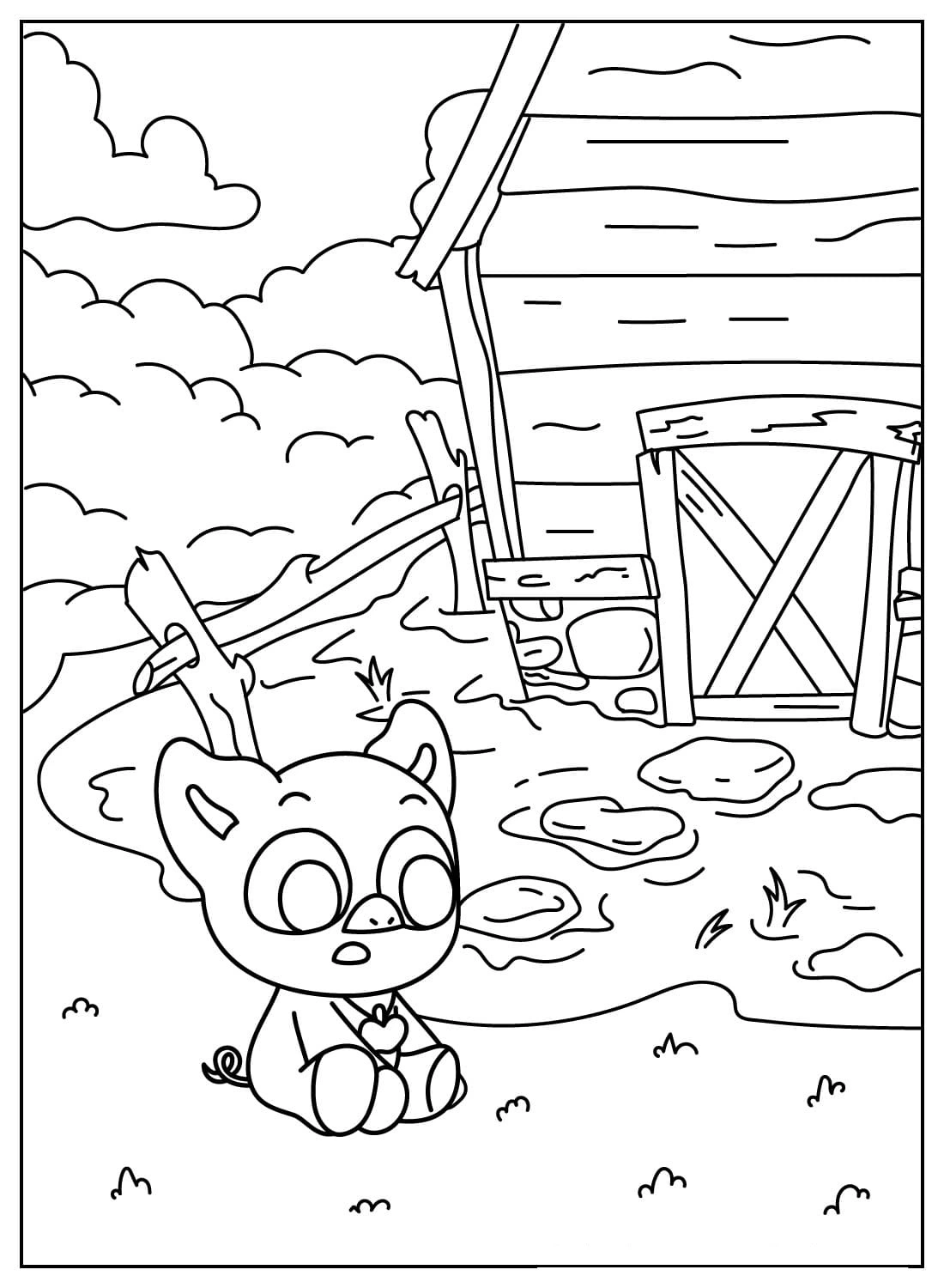 coloriage PickyPiggy pour bebe a imprimer