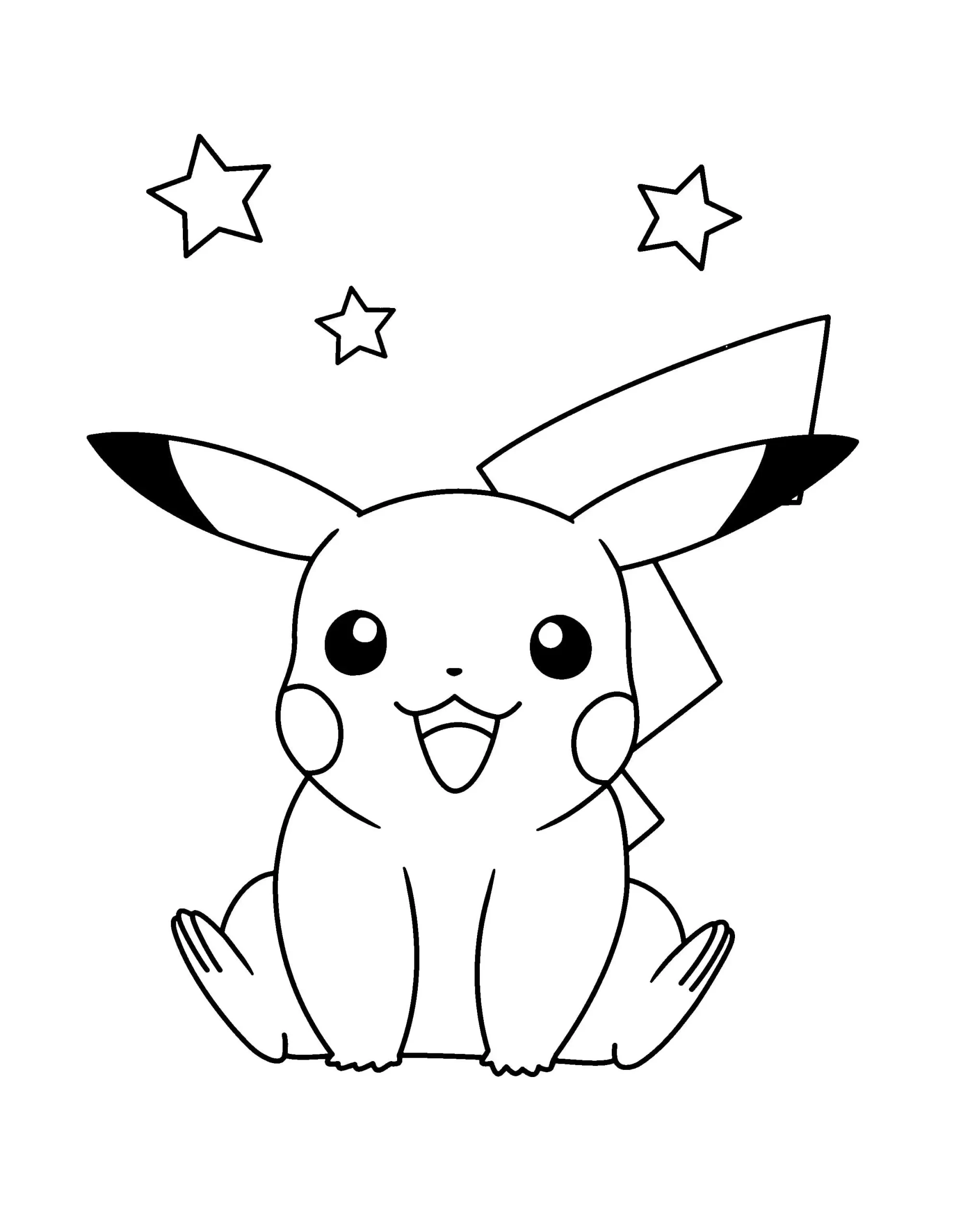 coloriage Pikachu de pour enfants