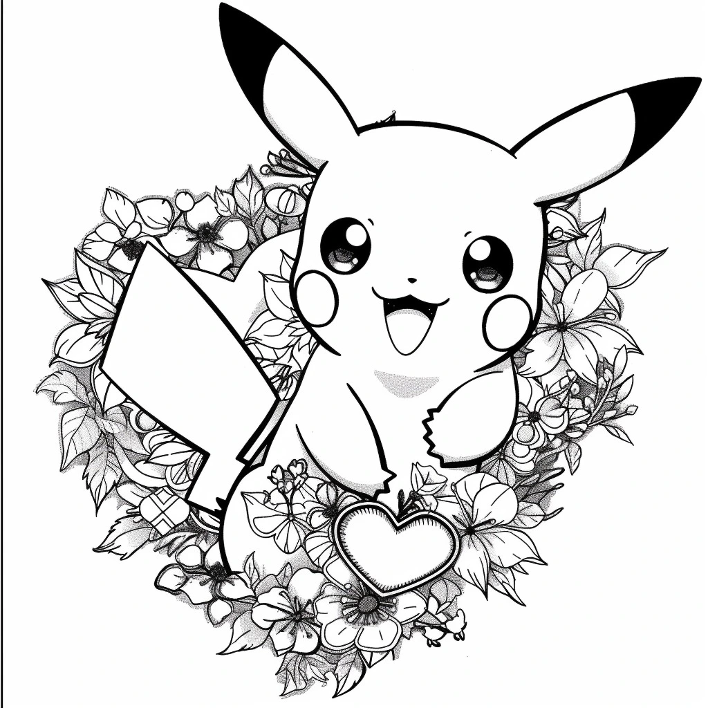 coloriage Pikachu à imprimer pour enfant de 2 ans