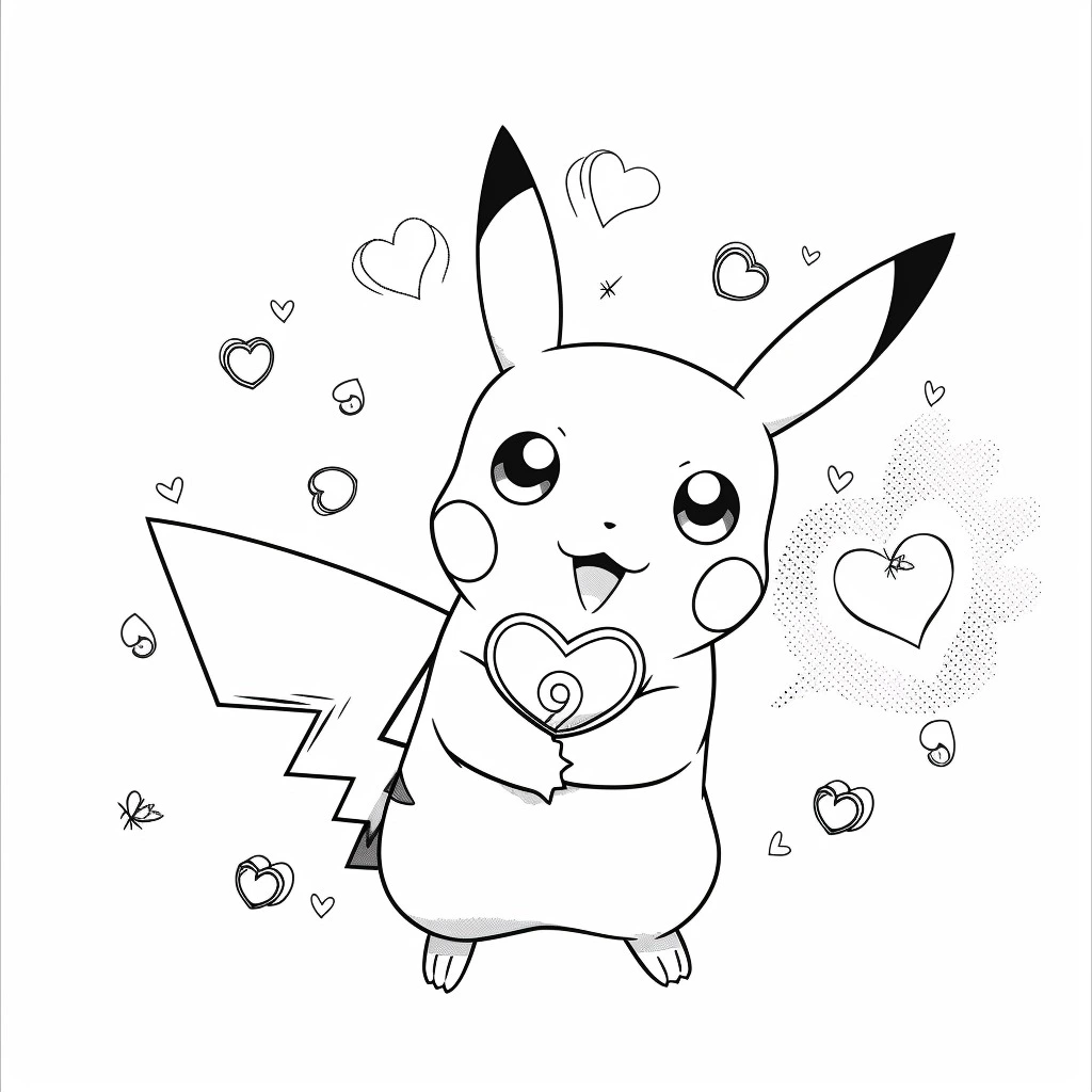 coloriage Pikachu pour enfant de 7 ans 2