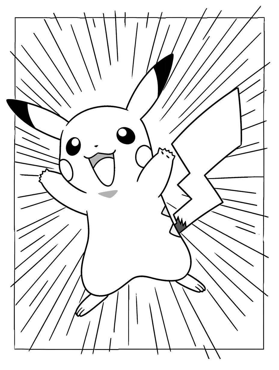 coloriage Pikachu pour enfant à imprimer