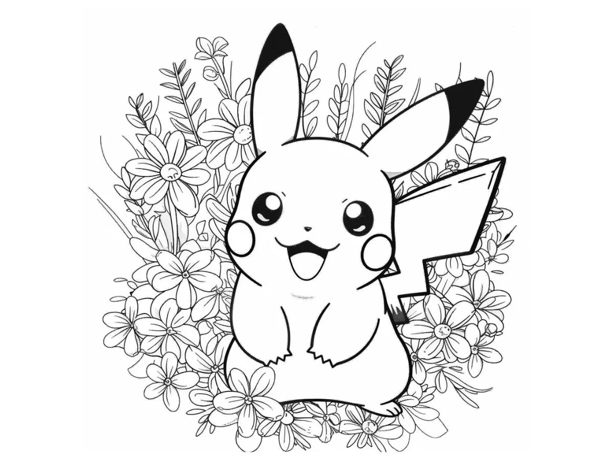 coloriage Pikachu et découpage à imprimer