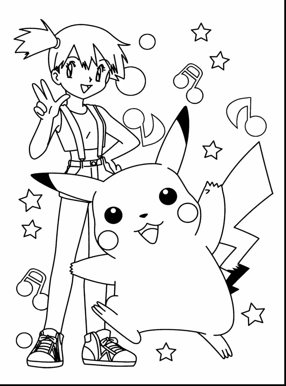 coloriage Pikachu pour enfants à imprimer